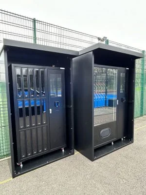 Two Emilio outdoor machines at a sports venue